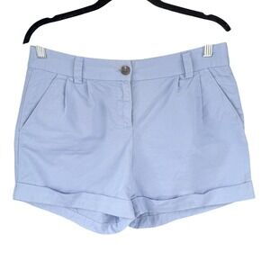 J.Crew Cotton Linen Blend Cuffed Shorts Periwinkle Blue Size‎ 4